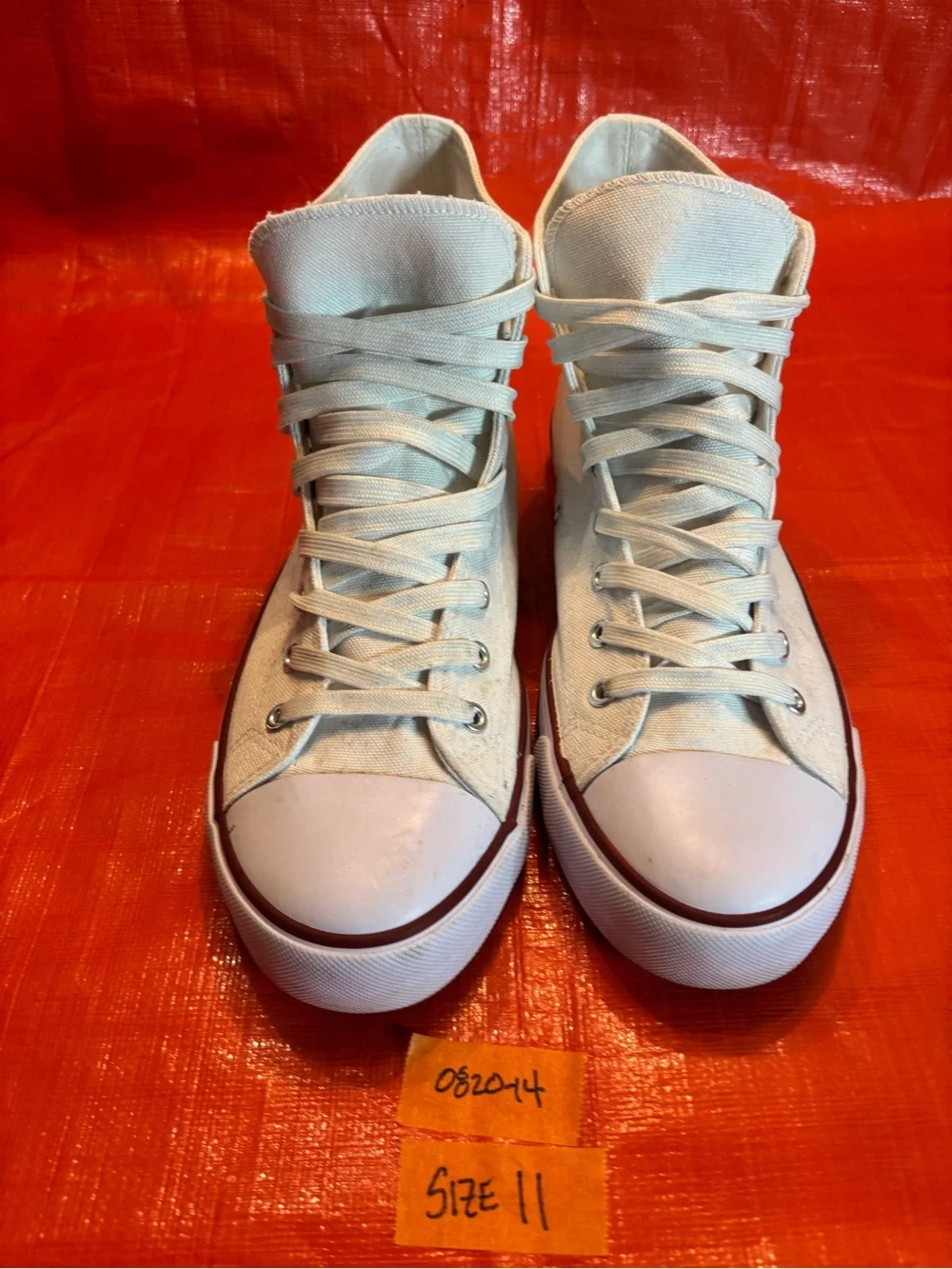 Classic High-Top Canvas Sneakers in Off-White